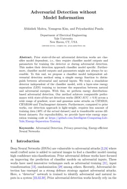Adversarial Detection without Model Information