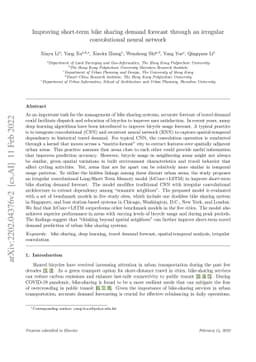Improving short-term bike sharing demand forecast through an irregular
  convolutional neural network