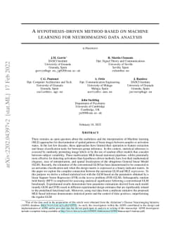 A hypothesis-driven method based on machine learning for neuroimaging
  data analysis