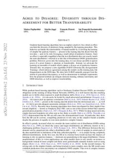 Agree to Disagree: Diversity through Disagreement for Better
  Transferability