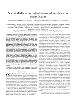 Social Media as an Instant Source of Feedback on Water Quality