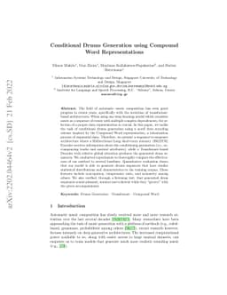 Conditional Drums Generation using Compound Word Representations