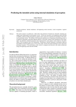 Predicting the intended action using internal simulation of perception
