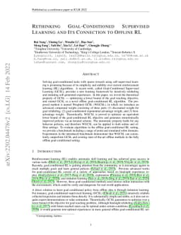 Rethinking Goal-conditioned Supervised Learning and Its Connection to
  Offline RL