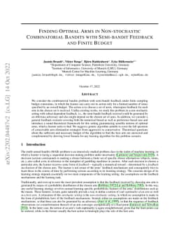 Finding Optimal Arms in Non-stochastic Combinatorial Bandits with
  Semi-bandit Feedback and Finite Budget