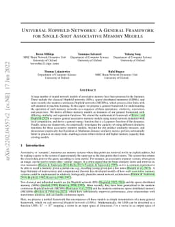 Universal Hopfield Networks: A General Framework for Single-Shot
  Associative Memory Models