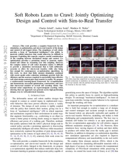 Soft Robots Learn to Crawl: Jointly Optimizing Design and Control with
  Sim-to-Real Transfer