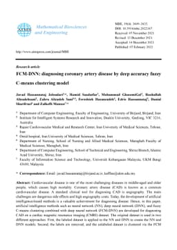 FCM-DNN: diagnosing coronary artery disease by deep accuracy Fuzzy
  C-Means clustering model