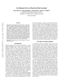 Can Humans Do Less-Than-One-Shot Learning?