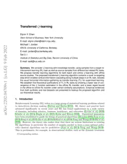 Transferred Q-learning