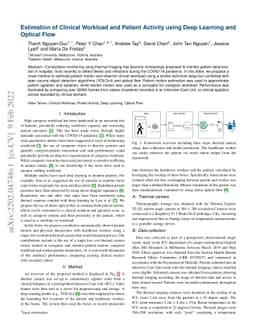 Estimation of Clinical Workload and Patient Activity using Deep Learning
  and Optical Flow