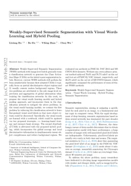 Weakly-Supervised Semantic Segmentation with Visual Words Learning and
  Hybrid Pooling