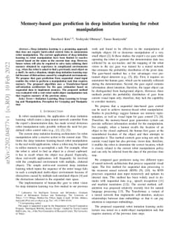Memory-based gaze prediction in deep imitation learning for robot
  manipulation