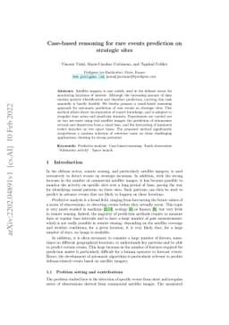 Case-based reasoning for rare events prediction on strategic sites