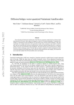 Diffusion bridges vector quantized Variational AutoEncoders