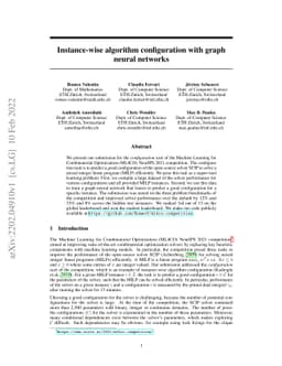 Instance-wise algorithm configuration with graph neural networks