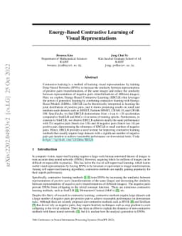 Energy-Based Contrastive Learning of Visual Representations