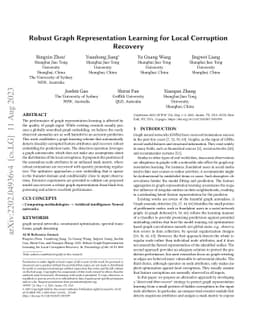 Robust Graph Representation Learning for Local Corruption Recovery