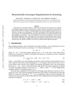 Monotonically Convergent Regularization by Denoising