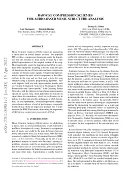Barwise Compression Schemes for Audio-Based Music Structure Analysis