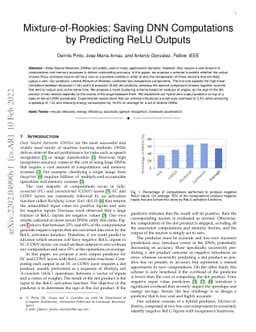 Mixture-of-Rookies: Saving DNN Computations by Predicting ReLU Outputs