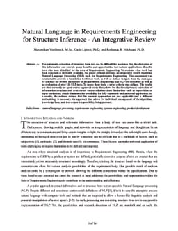 Natural Language in Requirements Engineering for Structure Inference --
  An Integrative Review