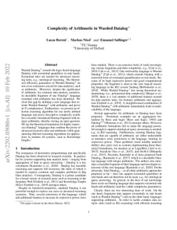 Complexity of Arithmetic in Warded Datalog+-