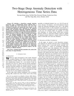Two-Stage Deep Anomaly Detection with Heterogeneous Time Series Data