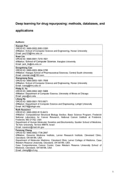 Deep learning for drug repurposing: methods, databases, and applications