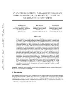 P-split formulations: A class of intermediate formulations between big-M
  and convex hull for disjunctive constraints