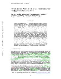 F8Net: Fixed-Point 8-bit Only Multiplication for Network Quantization