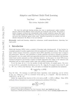 Adaptive and Robust Multi-Task Learning