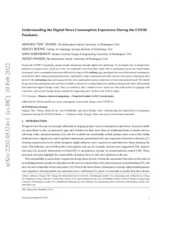Understanding the Digital News Consumption Experience During the COVID
  Pandemic