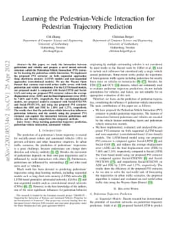 Learning the Pedestrian-Vehicle Interaction for Pedestrian Trajectory
  Prediction