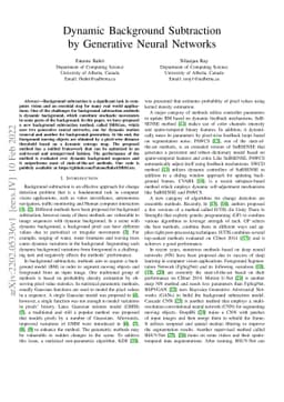 Dynamic Background Subtraction by Generative Neural Networks