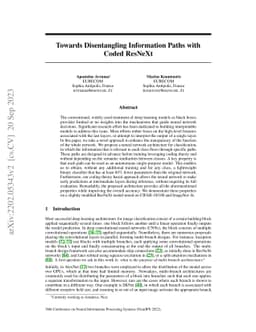 Towards Disentangling Information Paths with Coded ResNeXt