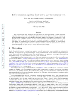 Robust estimation algorithms don't need to know the corruption level