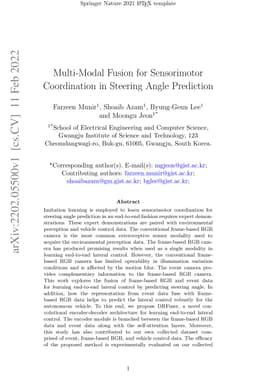 Multi-Modal Fusion for Sensorimotor Coordination in Steering Angle
  Prediction