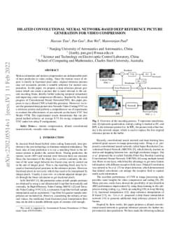 Dilated convolutional neural network-based deep reference picture
  generation for video compression