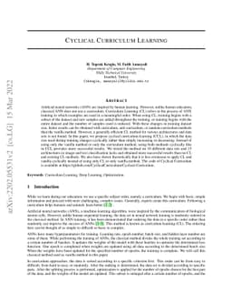 Cyclical Curriculum Learning