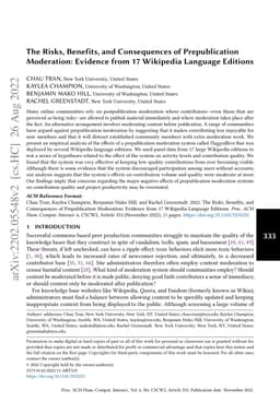 The Risks, Benefits, and Consequences of Prepublication Moderation:
  Evidence from 17 Wikipedia Language Editions