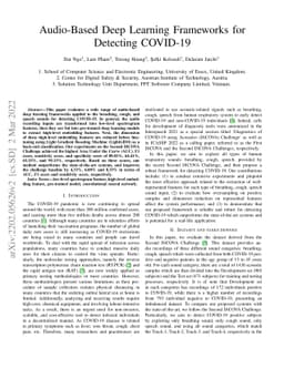 Audio-Based Deep Learning Frameworks for Detecting COVID-19