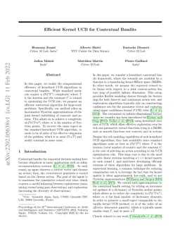 Efficient Kernel UCB for Contextual Bandits