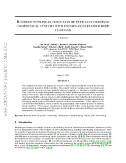 Bounded nonlinear forecasts of partially observed geophysical systems
  with physics-constrained deep learning