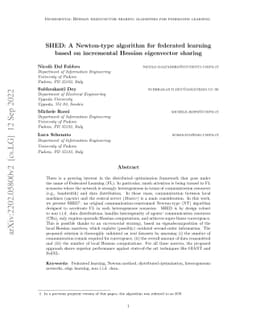 SHED: A Newton-type algorithm for federated learning based on
  incremental Hessian eigenvector sharing