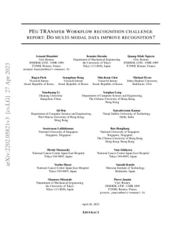 PEg TRAnsfer Workflow recognition challenge report: Does multi-modal
  data improve recognition?