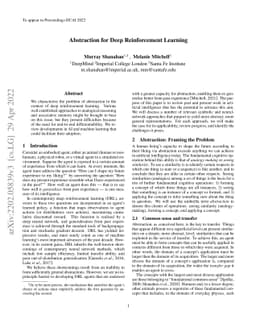 Abstraction for Deep Reinforcement Learning