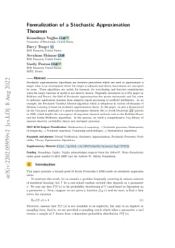 Formalization of a Stochastic Approximation Theorem