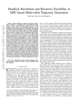 Deadlock Resolution and Recursive Feasibility in MPC-based Multi-robot
  Trajectory Generation