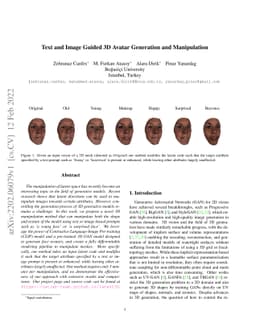 Text and Image Guided 3D Avatar Generation and Manipulation